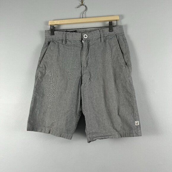 Vintage Volcom Men's Flat Front Casual Shorts 29745 V barbados stripped size 32 - Picture 1 of 10